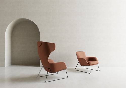 Allora fauteuil SL - Gestoffeerde fauteuil met middelhoge rug op sledeframe-2