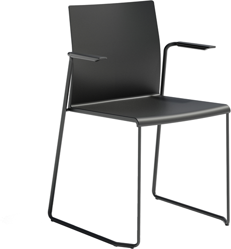 Stilo/Artesia A950 - stapelbare, kunststof zaalstoel, sledeframe, armleggers