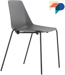 Vento - stoel met ruime kunststof kuip en metalen 4-poot frame