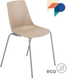 S100 - kantinestoel, vierpoot stoel uit de Serie 100, solide frame ronde buis, kunststof zitschaal