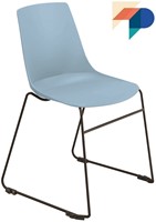 S100 SL - kantinestoel, sledeframe stoel uit de Serie 100, solide frame stafstaal, kunststof zitschaal