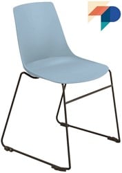 S100 SL - kantinestoel, sledeframe stoel uit de Serie 100, solide frame stafstaal, kunststof zitschaal