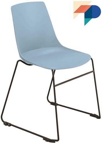 S100 SL - kantinestoel, sledeframe stoel uit de Serie 100, solide frame stafstaal, kunststof zitschaal