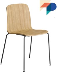 Milo - stoel met houten multiplex schaal en 4-poot frame
