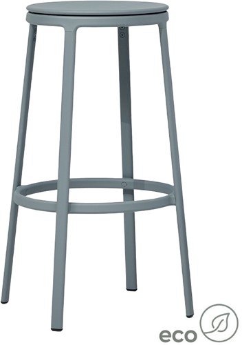 Round & Round - kruk met metalen frame en gerecyclede kunststof zitting 