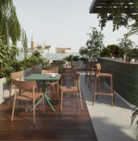 Tony - Stevige volledig kunststof school- / kantine stoel-3