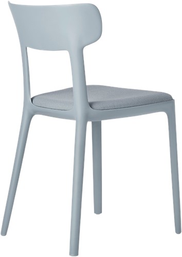 Canova - kunststof design stoel met ronde vormen en een gestoffeerde zitting-2