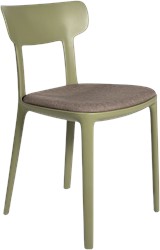 Canova - kunststof design stoel met ronde vormen en een gestoffeerde zitting