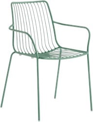 Nolita 3656 - stalen terrasstoel, kantine stoel met armleggers, hoge rug