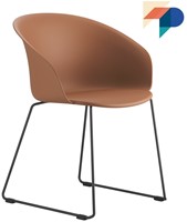 Nova SL - Kunststof (gerecycled) kuipstoel met zwart sledeframe