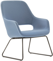 Babila Comfort 2749 - gestoffeerde loungestoel met metalen slede frame