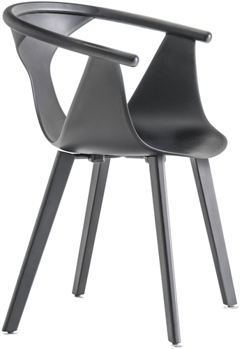 Fox 3725 - elegante fauteuil met kunststof kuip en houten poten. 100% Gecertificeerd hout