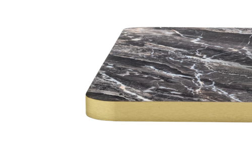 Top HPL marmerlook - Tafelblad met spaanplaat kern en marmerlook met messing ABS rand-3