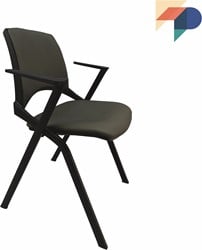 A140-20 - 4-poots gestoffeerde design stoel met armleggers, verticaal stapelbaar