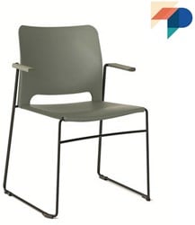 A550 - sledeframe stoel met armleggers, goed stapelbaar