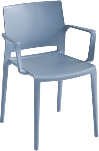 Active/Bakhita - kunststof schoolstoel met armleggers, kleur blauw grijs (98)