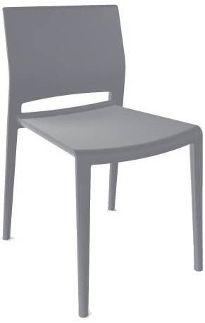 Active/Bakhita - kunststof schoolstoel, kleur grijs (04)