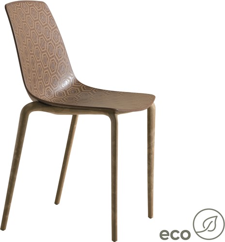 Honey/Alhambra Eco - gerecyclede vierpootsstoel - hout pulp