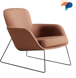 Allora fauteuil SL - Gestoffeerde fauteuil met middelhoge rug op sledeframe