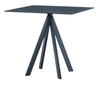 Arki 4 - kleine design tafel met een volkern blad en 4 schuine poten