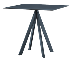 Arki 4 - kleine design tafel met een volkern blad en 4 schuine poten