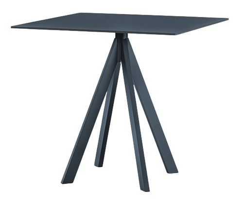 Arki 4 - kleine design tafel met een volkern blad en 4 schuine poten