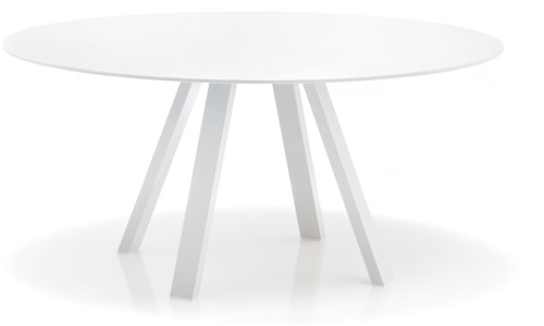 Knooppunt Misbruik ramp Tafel Arki, afm. rond Ø119cm, frame wit, blad volkern wit. bij FP Collection