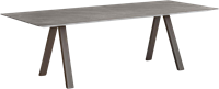 Arki Tafel - design / vergadertafel met een rechthoek dun (Fenix) volkern blad en schuine poten