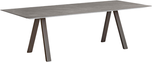 Arki Tafel - design / vergadertafel met een rechthoek dun (Fenix) volkern blad en schuine poten