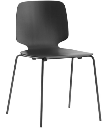 Babila 2710 - houten stoel met metalen vierpoot frame. 100% Gecertificeerd hout