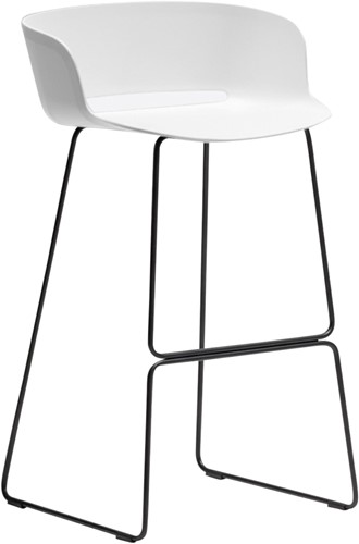 Babila 2747 - kunststof kuipkruk met sledeframe - zithoogte 65 cm - frame ZWART (NE) - GRIJS (GR)