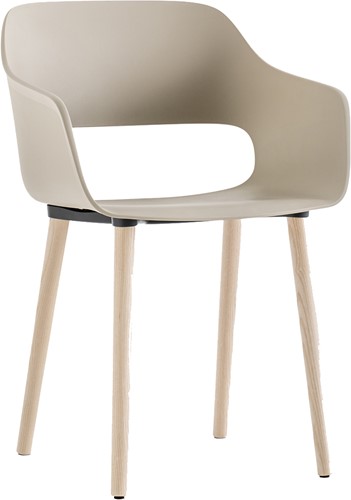 Babila 2755 - kunststof kuipstoel met houten poten. 100% Gecertificeerd hout