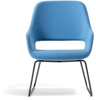 Babila Comfort 2749 - gestoffeerde loungestoel met metalen slede frame-2