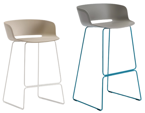 Babila kruk SL - kunststof kuipkruk met sledeframe in 2 verschillende zithoogtes