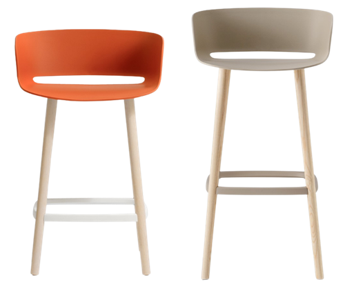 Babila kruk - Essenhout 4-poot frame met kunststof kuip in 2 zithoogtes