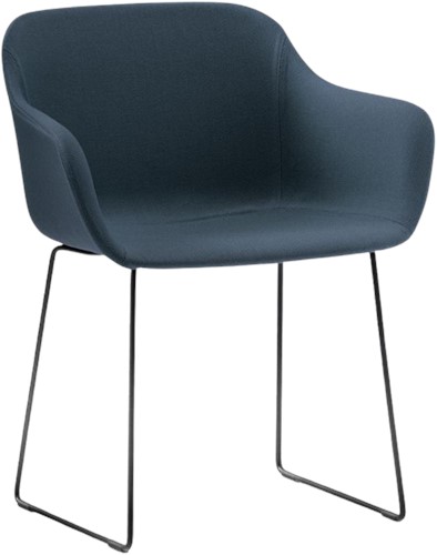 Babila XL 2742 - gestoffeerde kuipstoel op sledeframe met extra brede zitschaal