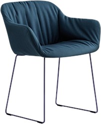 Babila XL 2743R - gestoffeerde kuipstoel met sledeframe en extra brede zitschaal