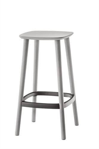 Babila kruk 2702 - 100% gecertificeerd essenhout - Zithoogte 65cm - Grijs gebeitst (GC) - Wit (BI)