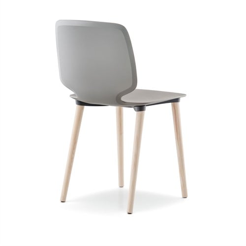 Babila 2750 - kunststof stoel met houten poten. 100% Gecertificeerd hout-3