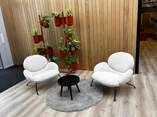 UITVERKOOP 2 stuks Baixa - Comfortabele fauteuil met vierpoots frame - ZWART (NE) - Softline - Boucle - 343