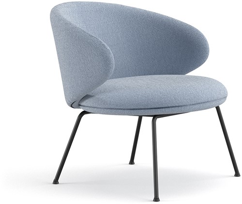 Belle Lounge - gestoffeerde loungestoel met 4-poots stalen frame