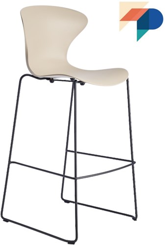 Boo sledeframe kruk - kunststof vlinderkruk op slede frame, stapelbaar - UITLOPEND
