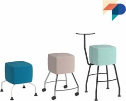 Bowie - gestoffeerde kruk met 4-poot frame in 3 verschillende zithoogtes 