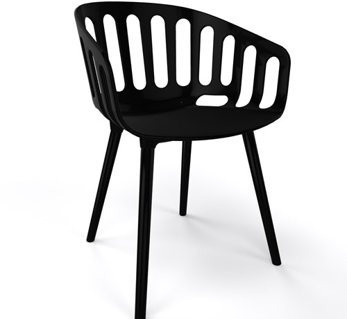 Brave/Basket ALU - Kunststof kuipstoel met aluminium vierpootframe