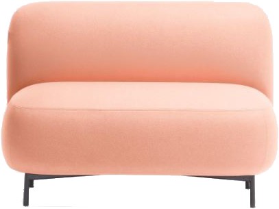 Buddy 215S - Luxe gestoffeerde tweezitsbank met gepoedercoat frame