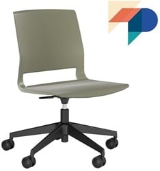 Casi SW Bureaustoel - Stevige bureaustoel met kunststof zitschaal en kunststof voetenkruis met 5 wielen