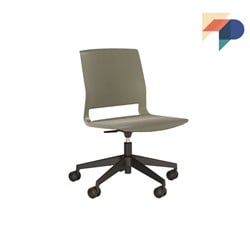 Casi SW Bureaustoel - Stevige bureaustoel met kunststof zitschaal en kunststof voetenkruis met 5 wielen