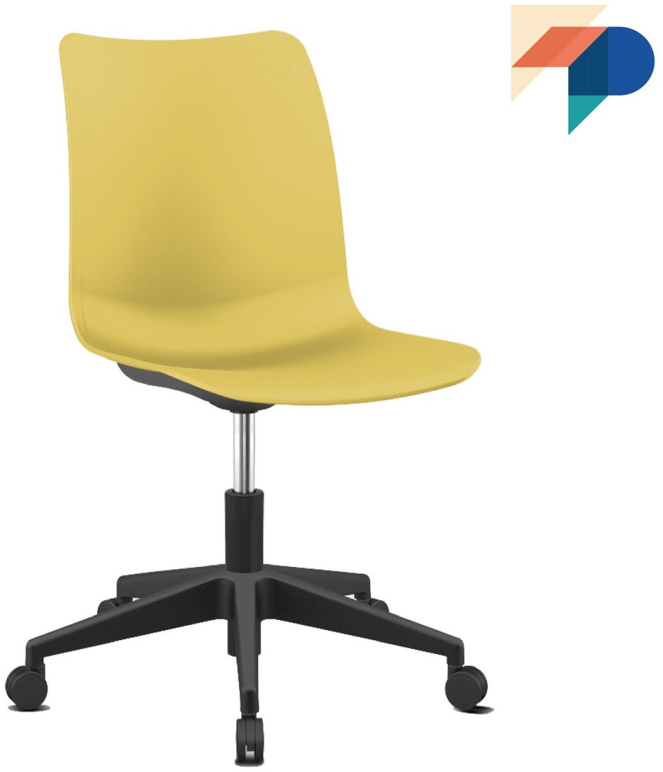 bureaustoel - kunststof zitschaal in diverse sprekende kleuren met 5 teens voet FP Collection