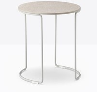 Circuit High - Ronde bijzettafel met volkern blad Ø42 en rond doorlopend buisframe h45 cm-2