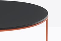 Circuit Low - Ronde salontafel met volkern of stalen blad Ø59 en rond doorlopend buisframe h25 cm-2